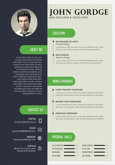 Photography resume