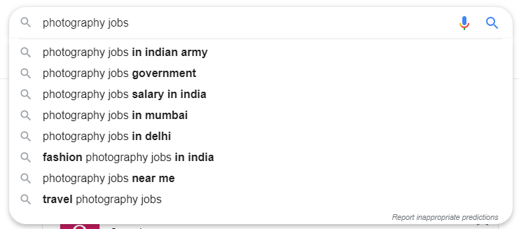 photography jobs search