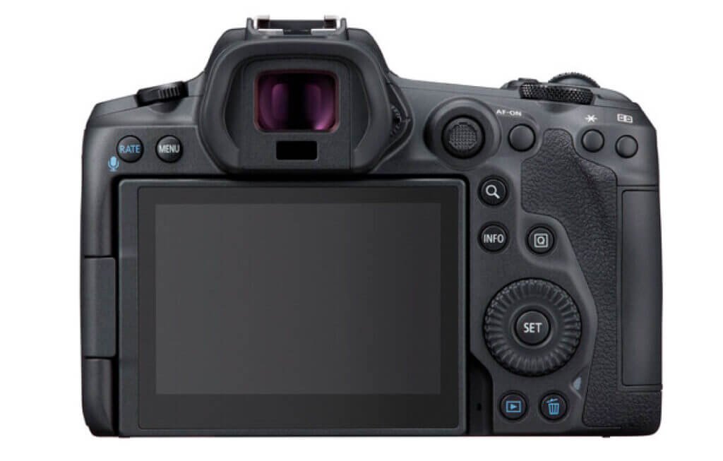 canon eos r5 camera backside