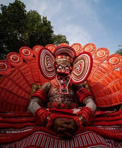 Ready to perform in deity's outfit