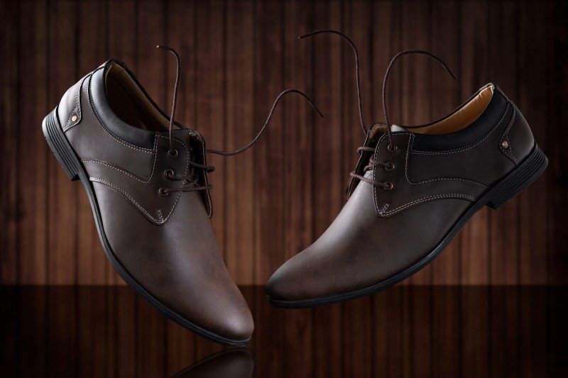 shoes on wooden background