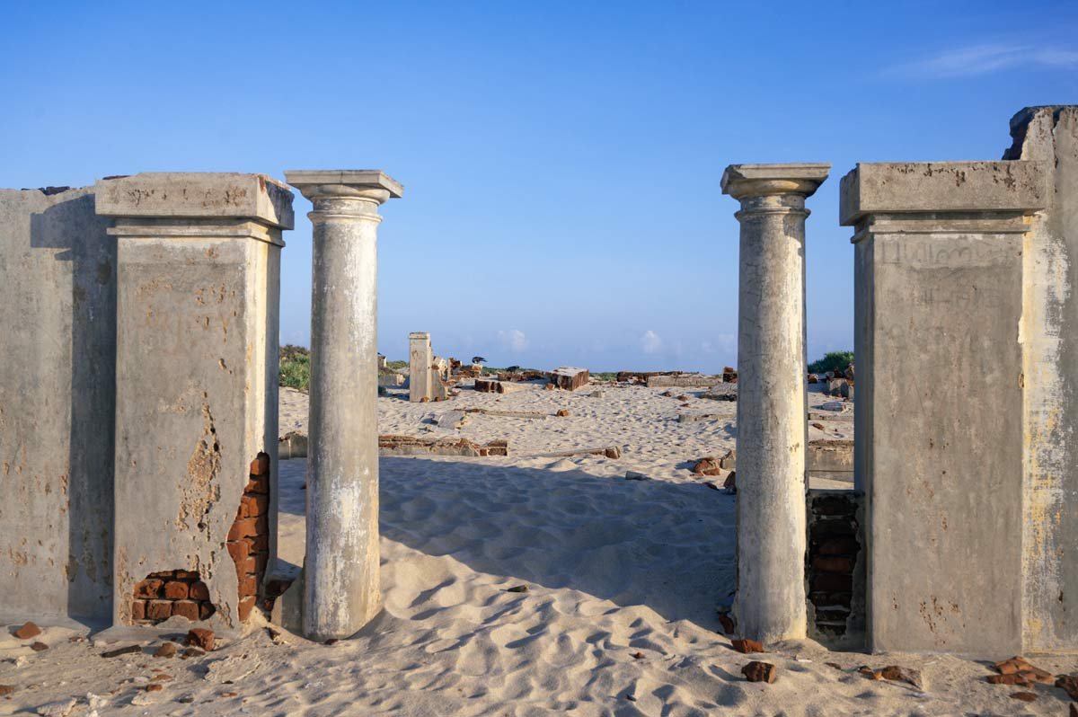 dhanushkodi an abandoned town at the south-eastern tip of Pamban Island