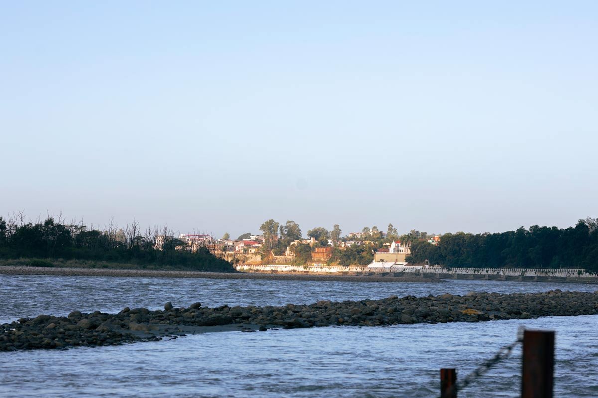 ganga ghat with morning sun light