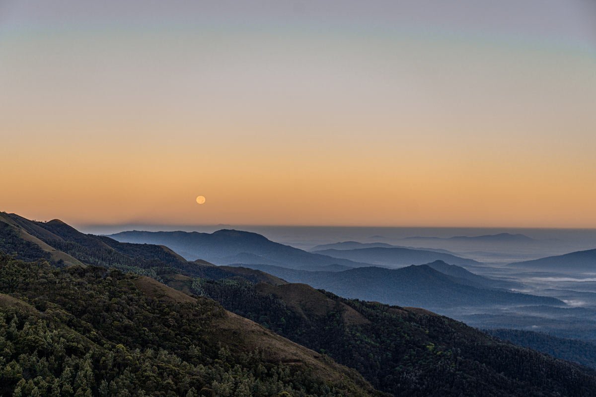 mountain with warm light and sun rise