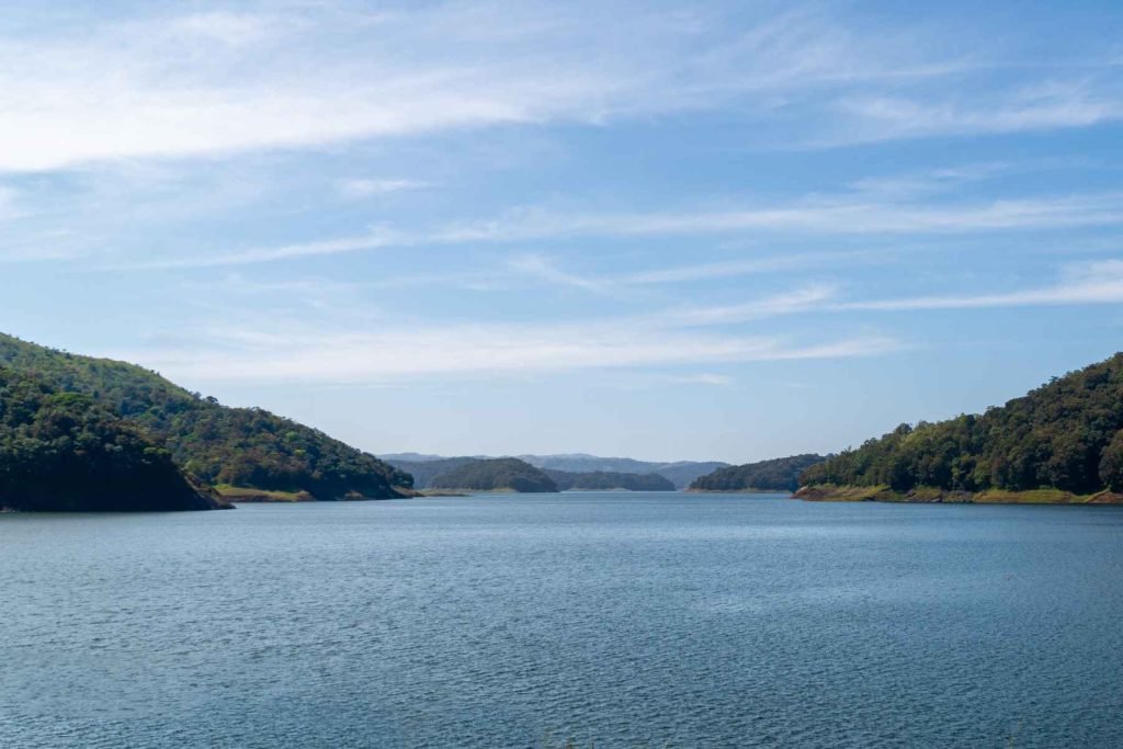 beautiful landscape of river and mountains