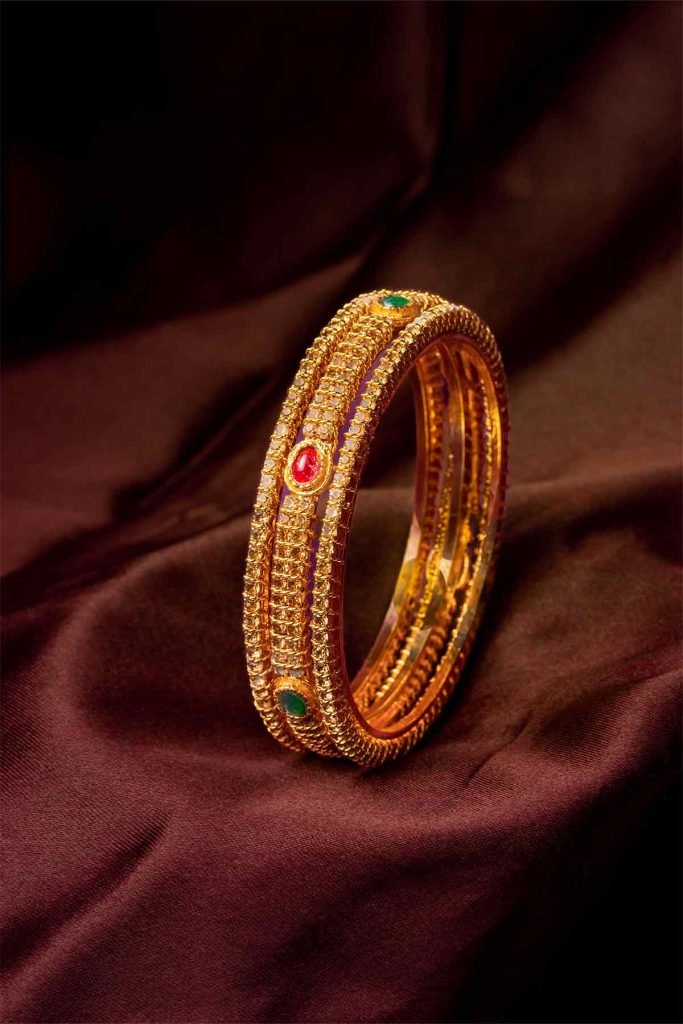 beautiful pair of bangles with stones