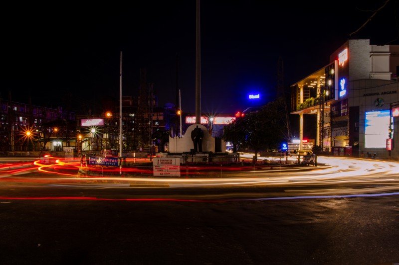 city in full of lights