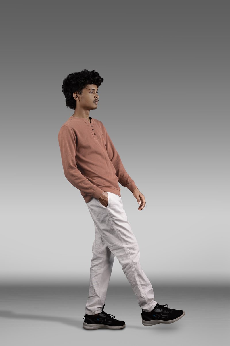 standing like a slanting line