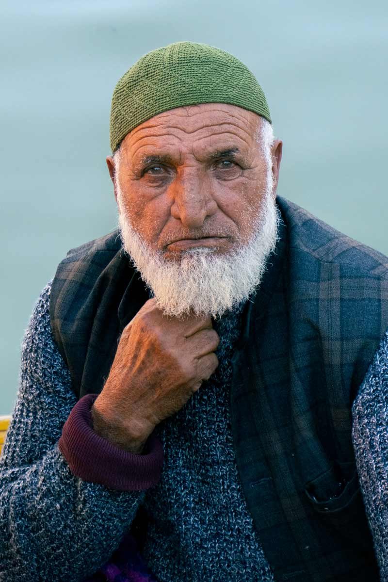 a old man giving a essence