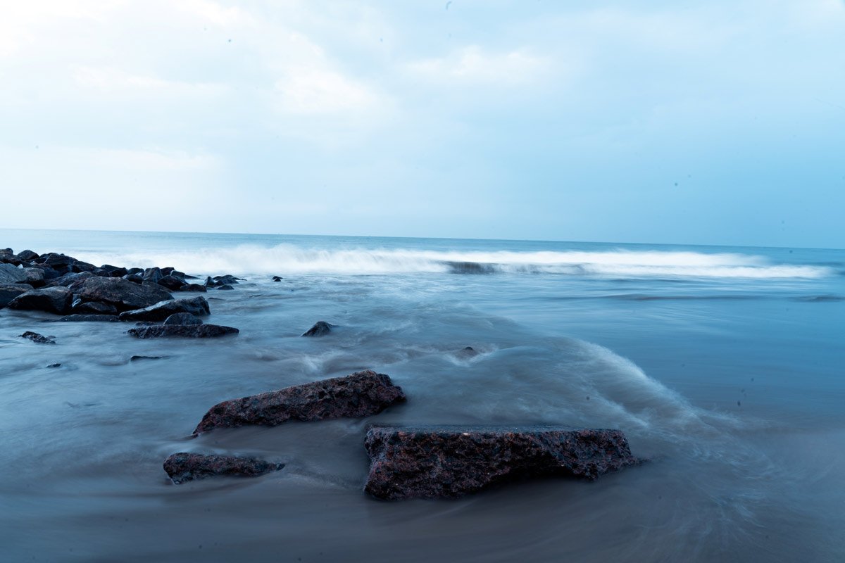 beach shore long exposure