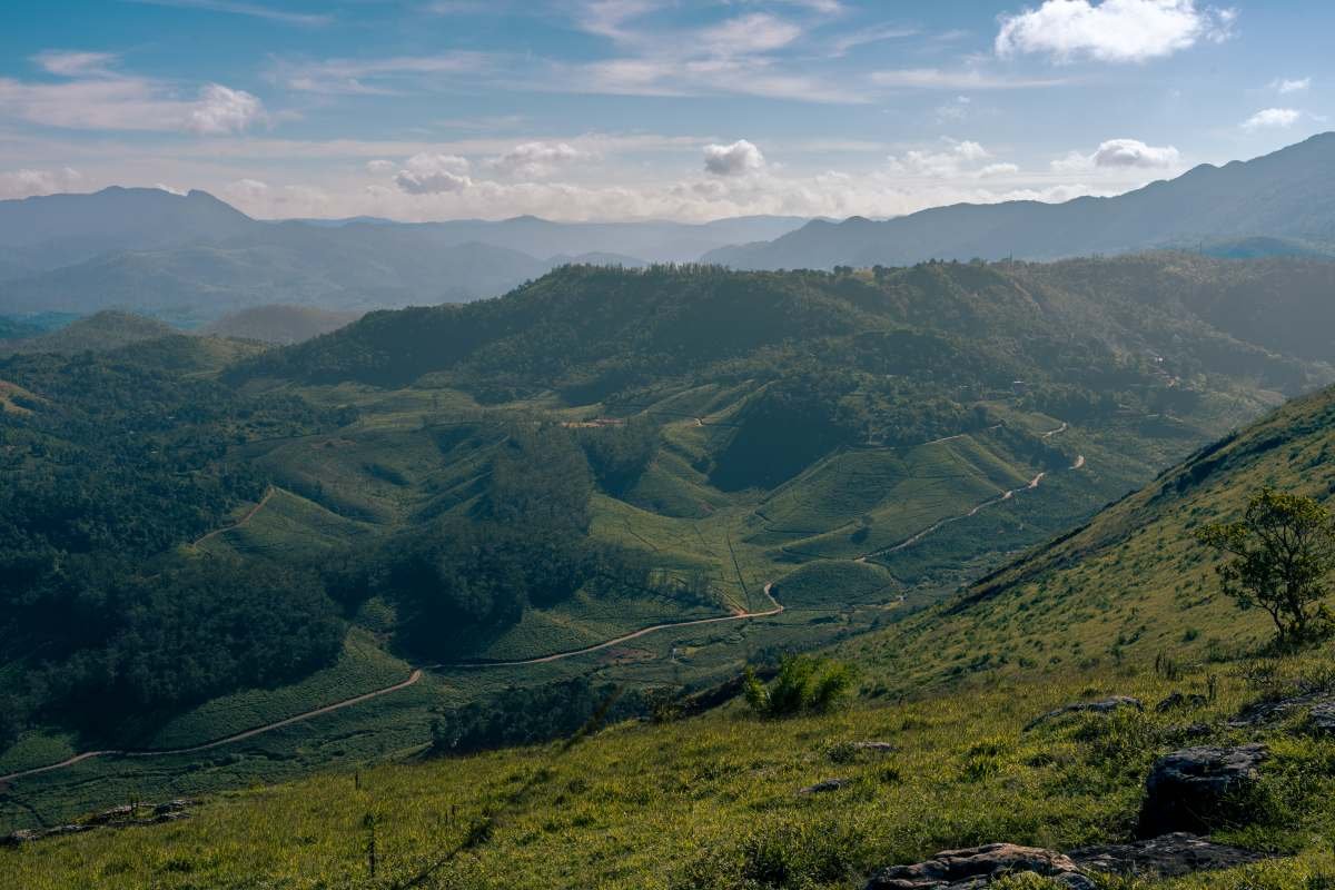 Echoing hills under clouds