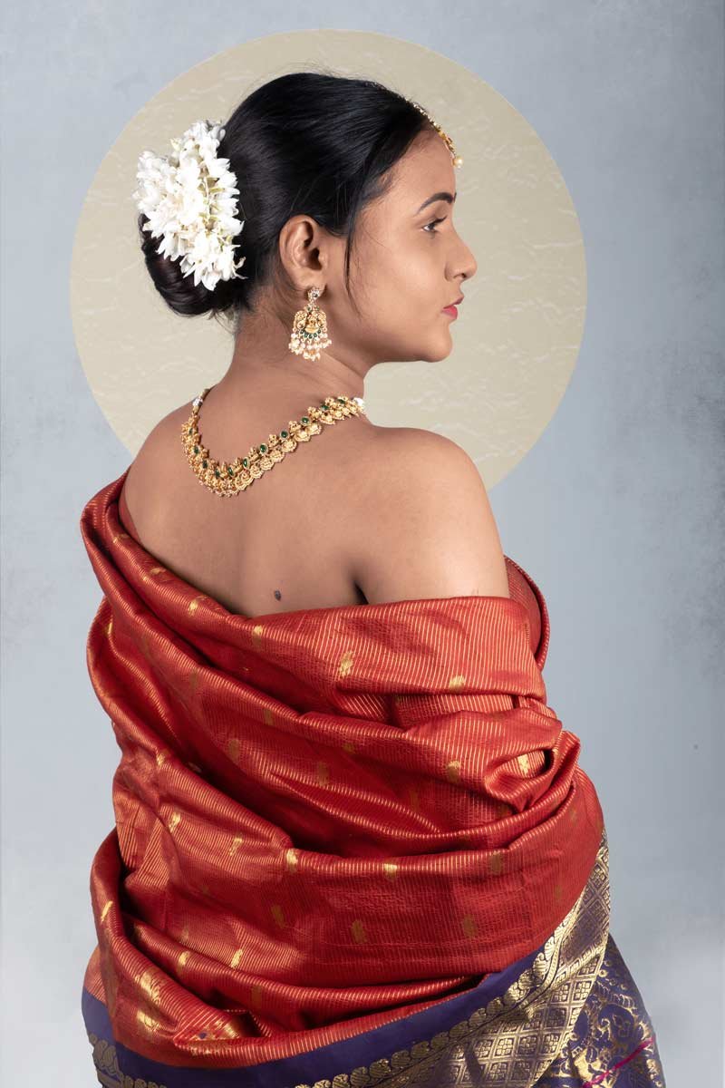 A woman in a traditional outfit.