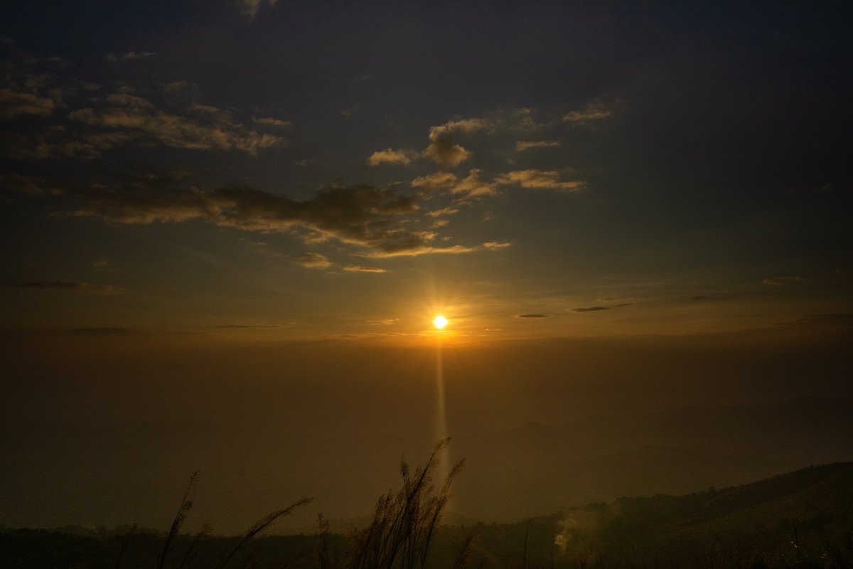 Final blush of setting sun photography