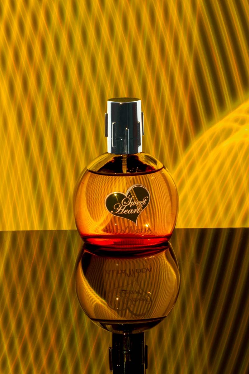 Floral essence of red perfume