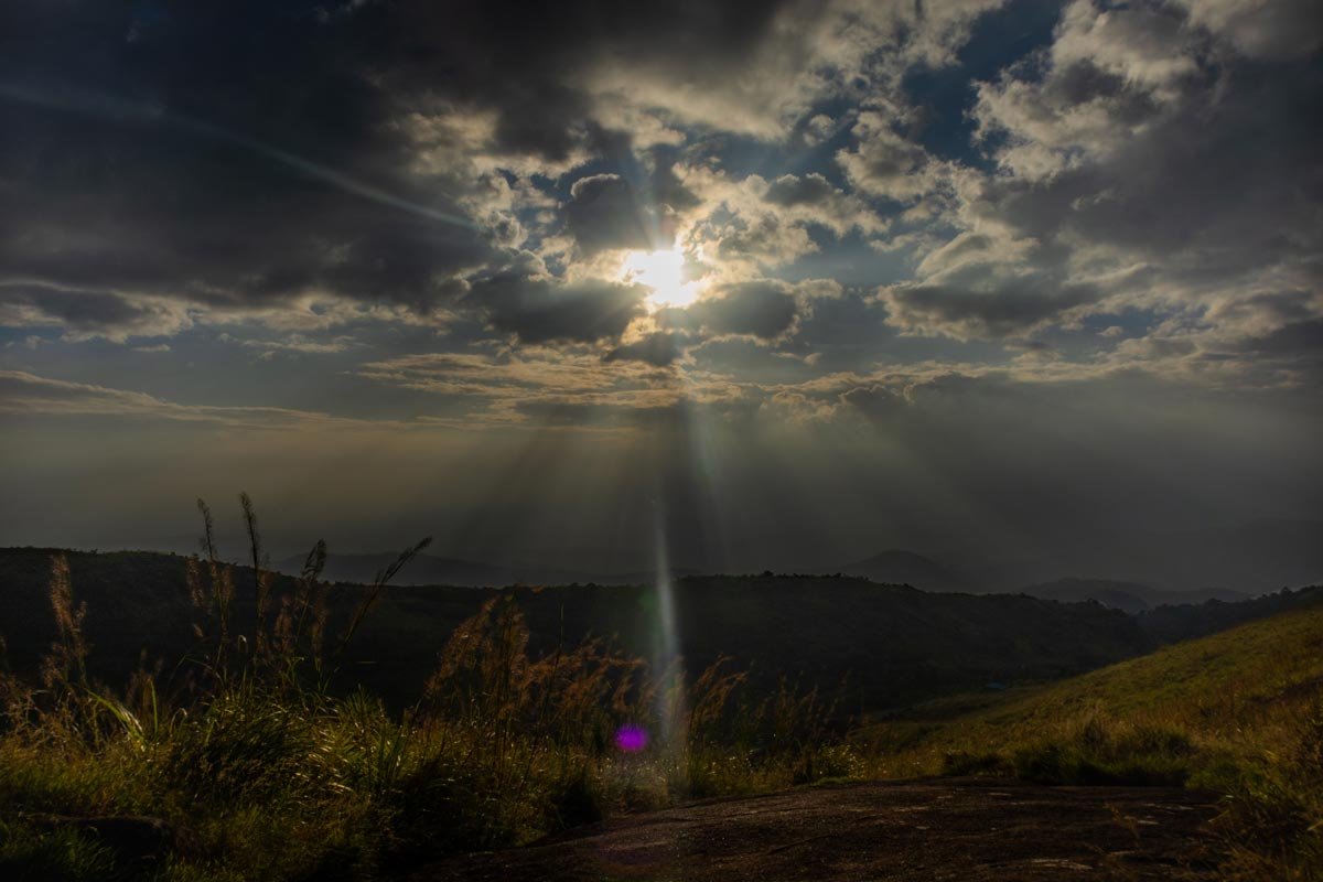Heavenly rays of evening sun photography