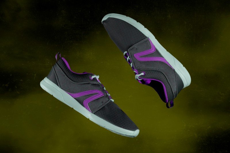 shoes on green background