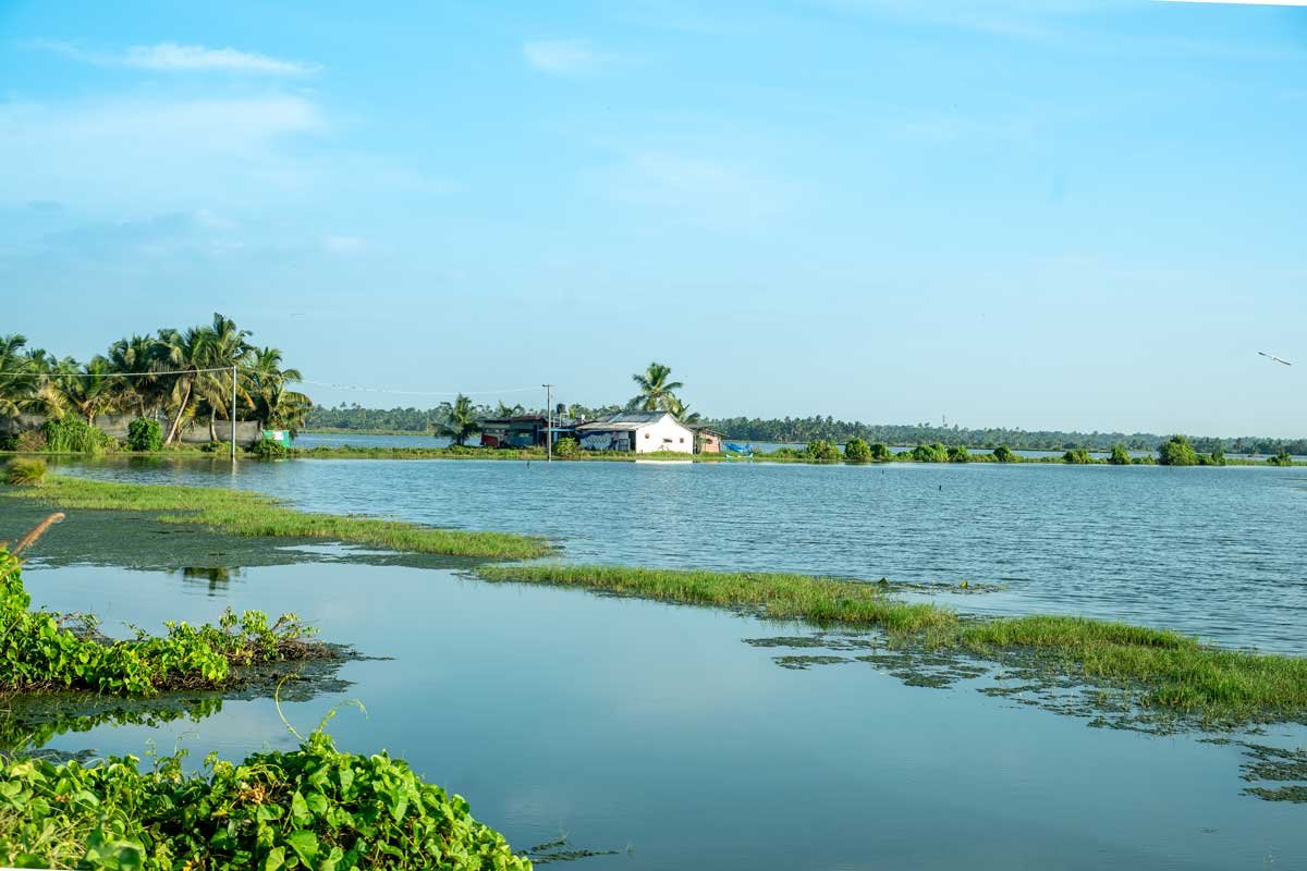 a small house across the river