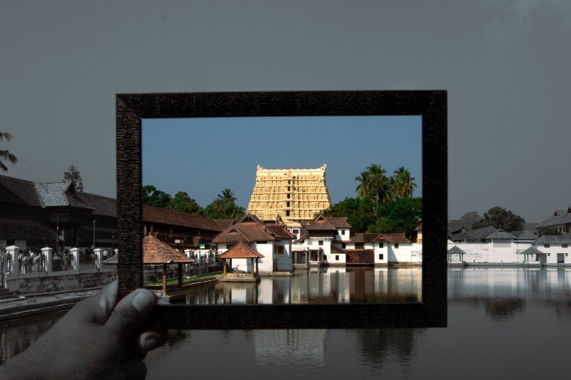 temple inside a frame