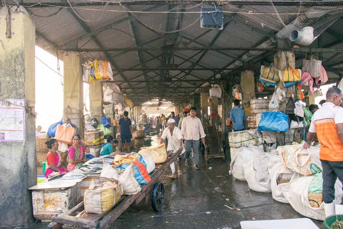 a man carrying cart in the mart