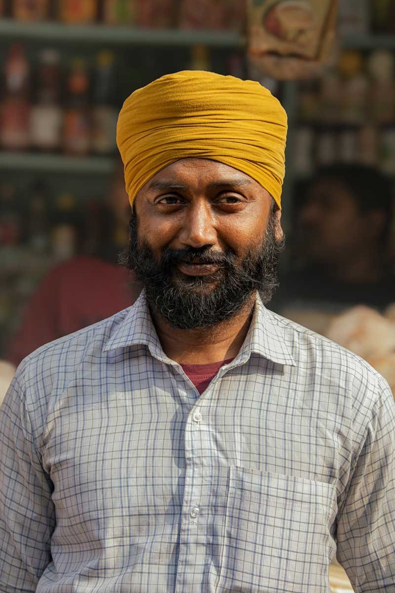 Turban charm of a middle aged man