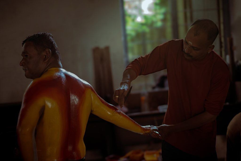 painting on a man body