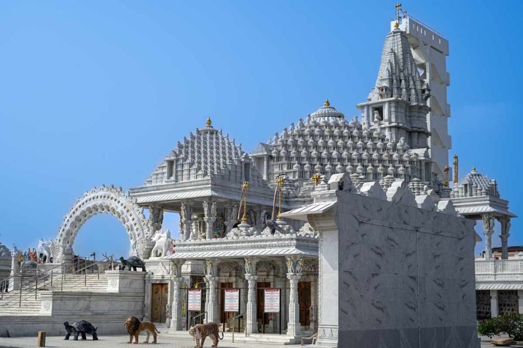 jain temple side view which was in white colour