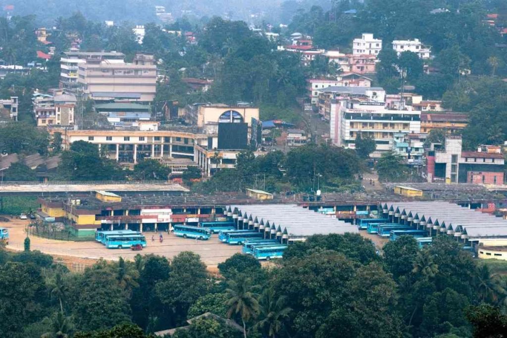 bus stand view from the mountain