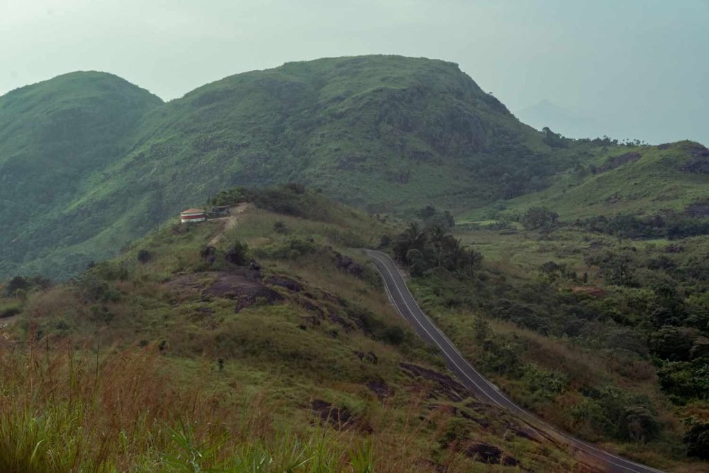 A road between hills