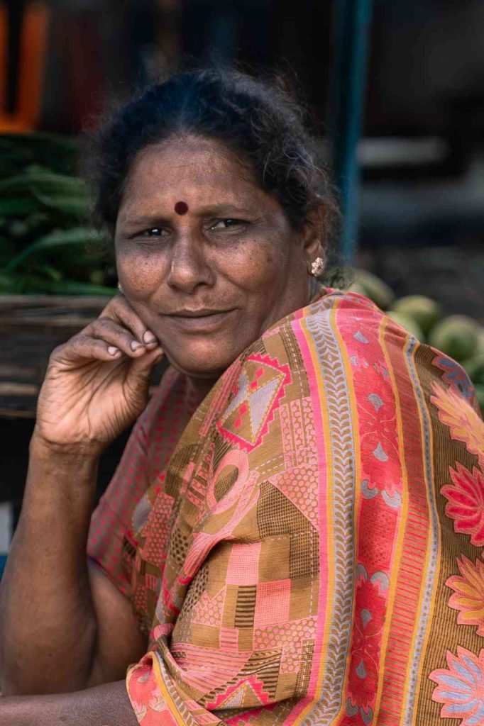 timeless gaze of a lady staring towards camera