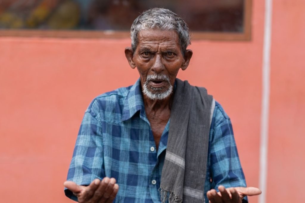 Man cursing the world