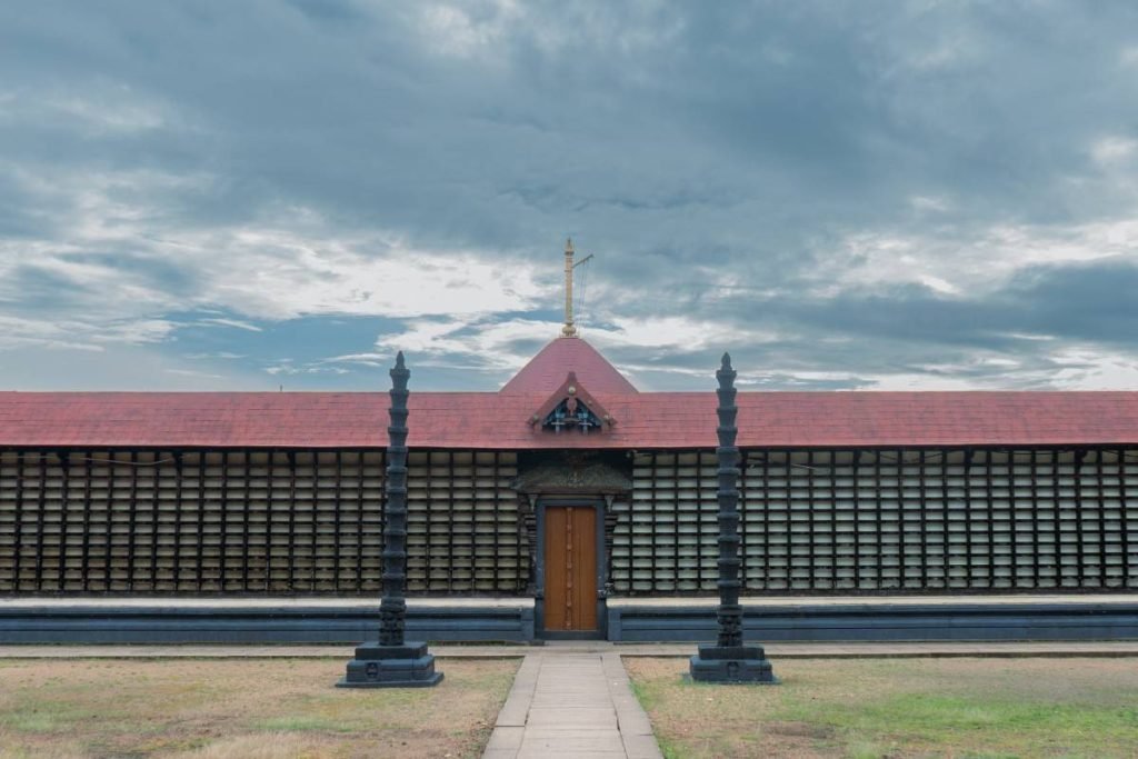 A front view of the temple
