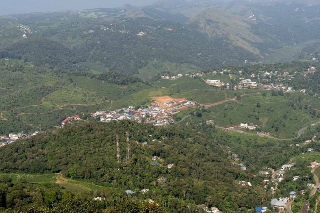 A city view from a peak.