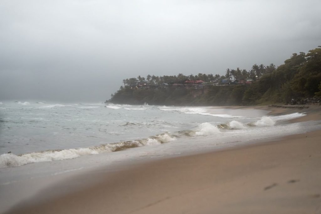 misty clouds roaring water.