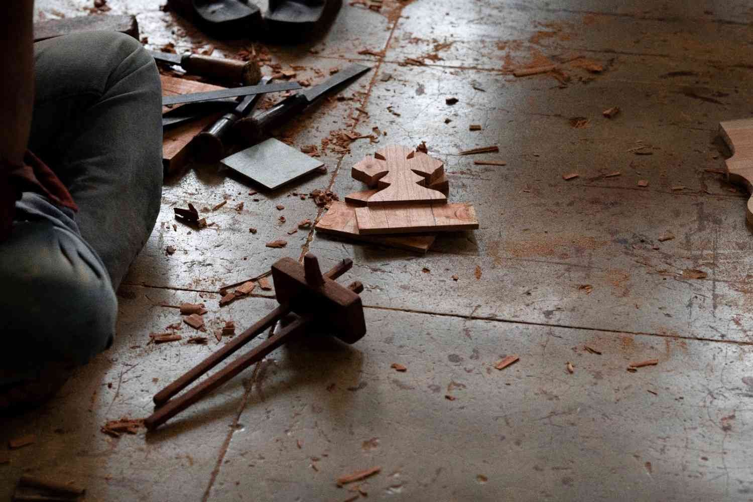 fixing the cutted wood