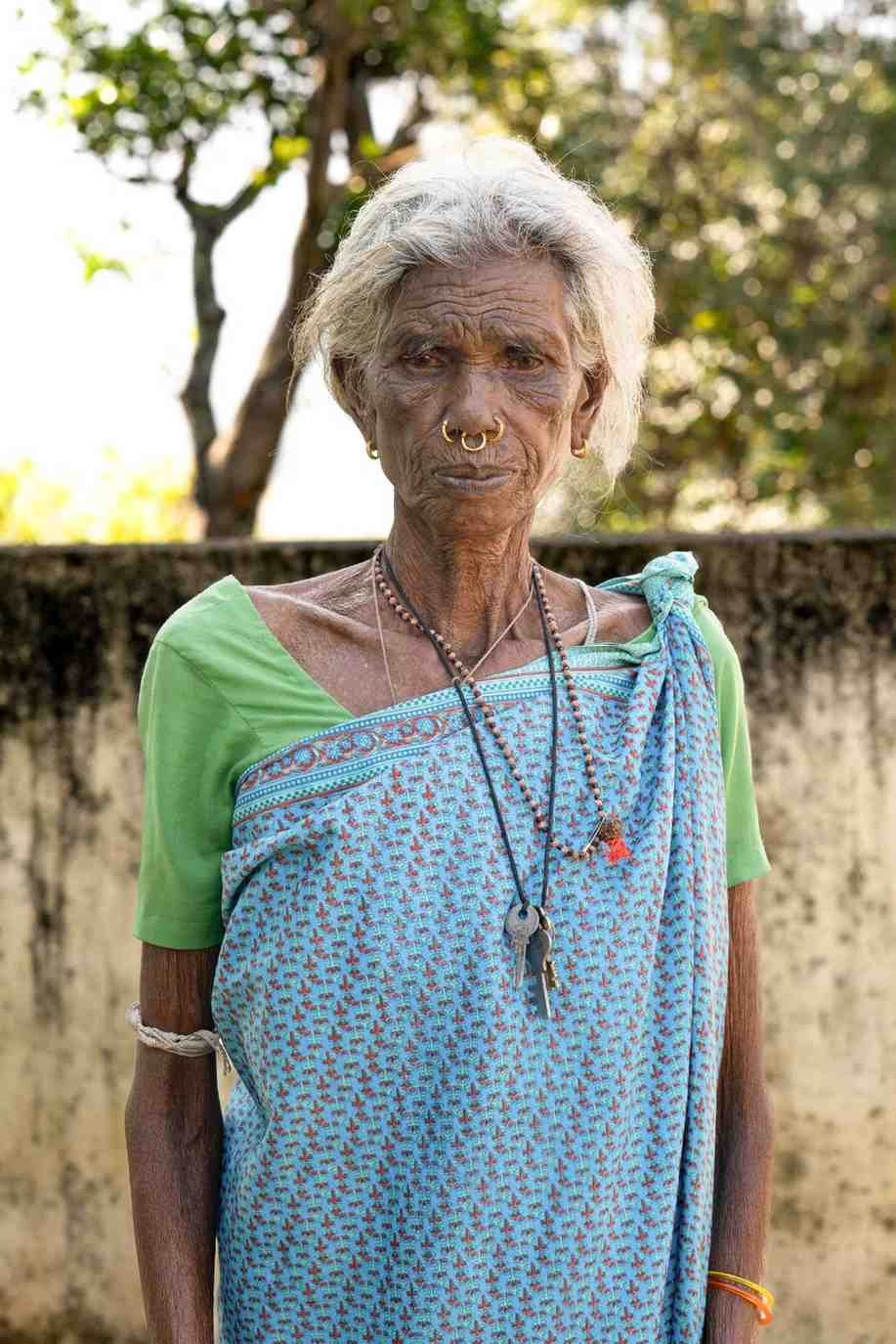 a old lady with dull expression