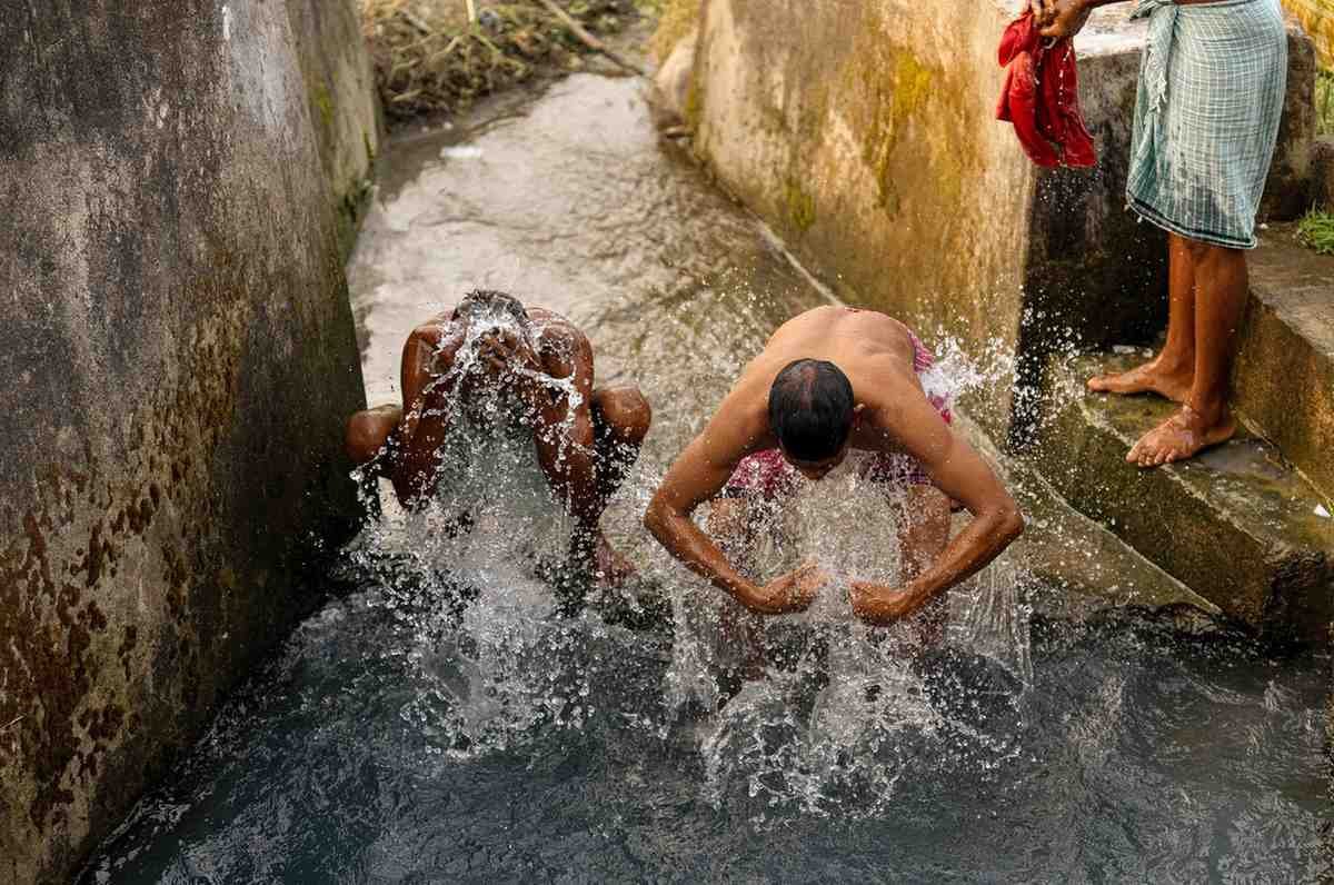two old man were bathing