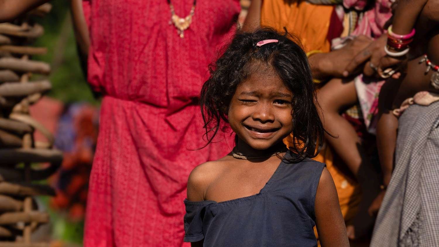 Little girl crying softly.