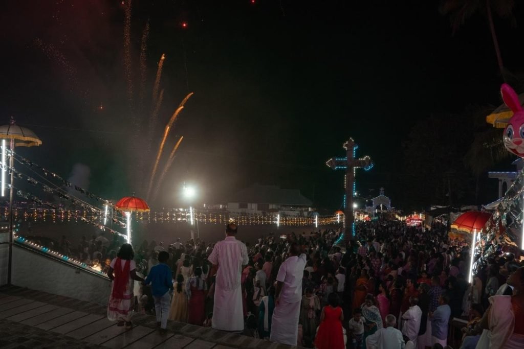 Firecracker ascends, marking the end of night.