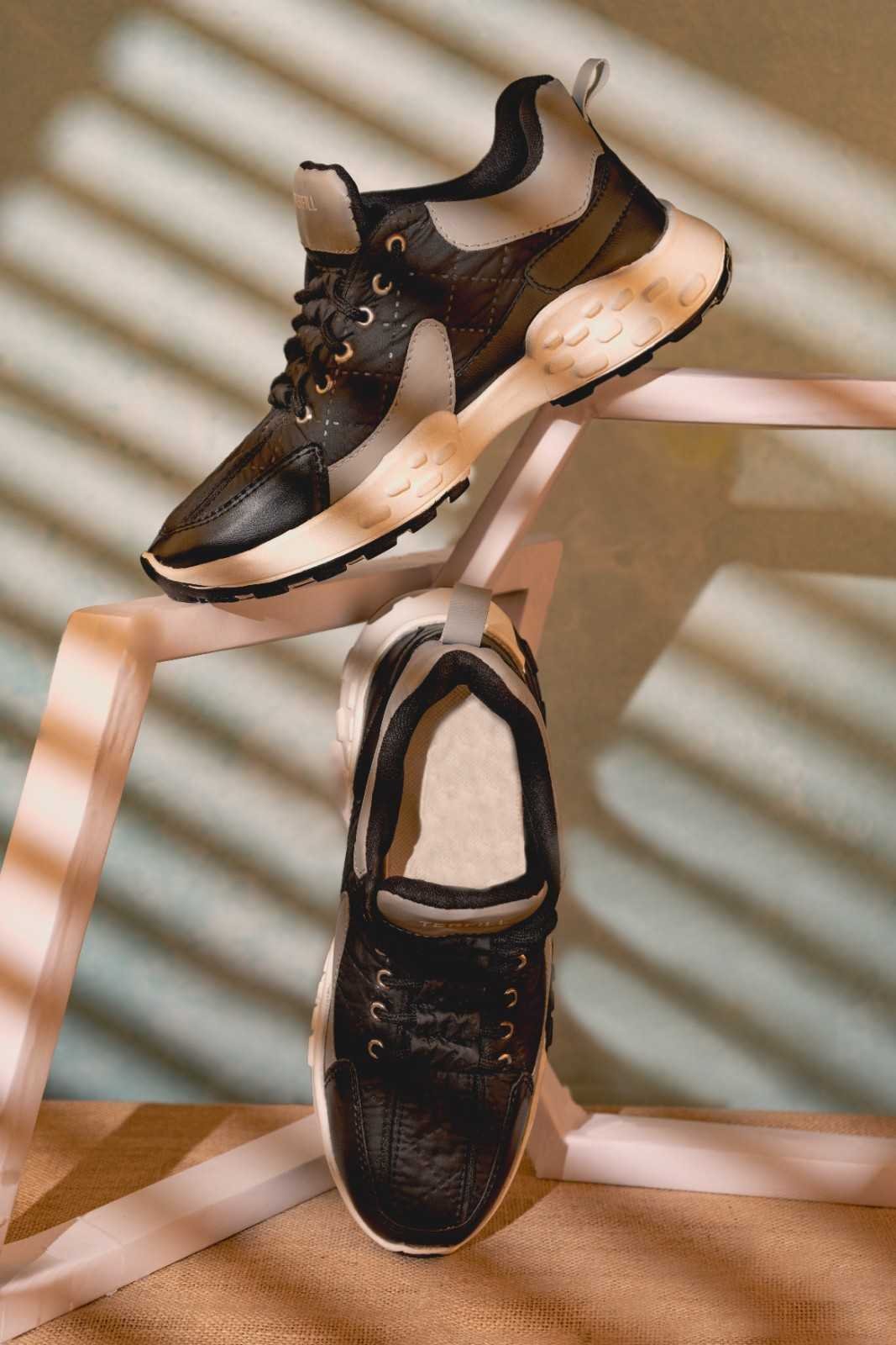 black shoes which is style and joggers