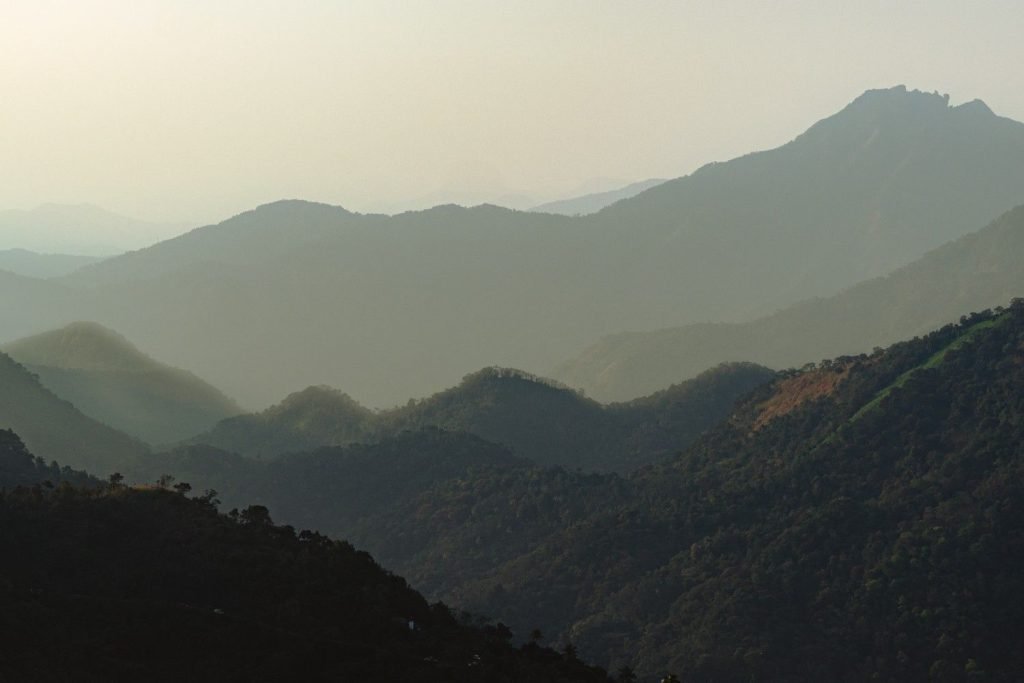 a serene landscape of rolling hills