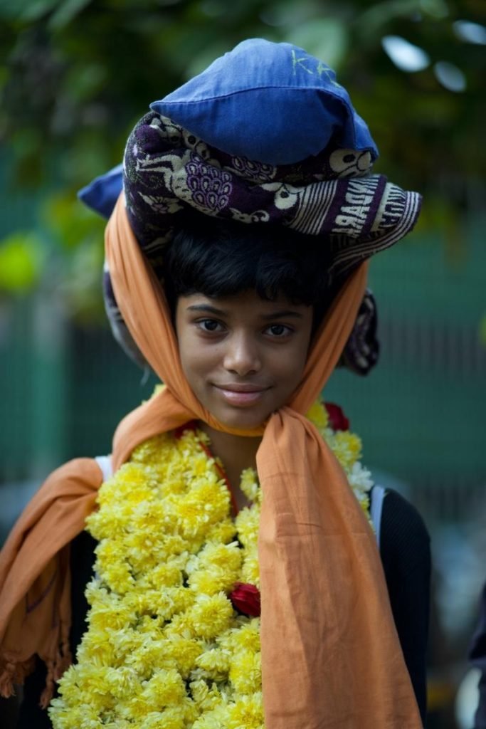 kanni swamy with garland.