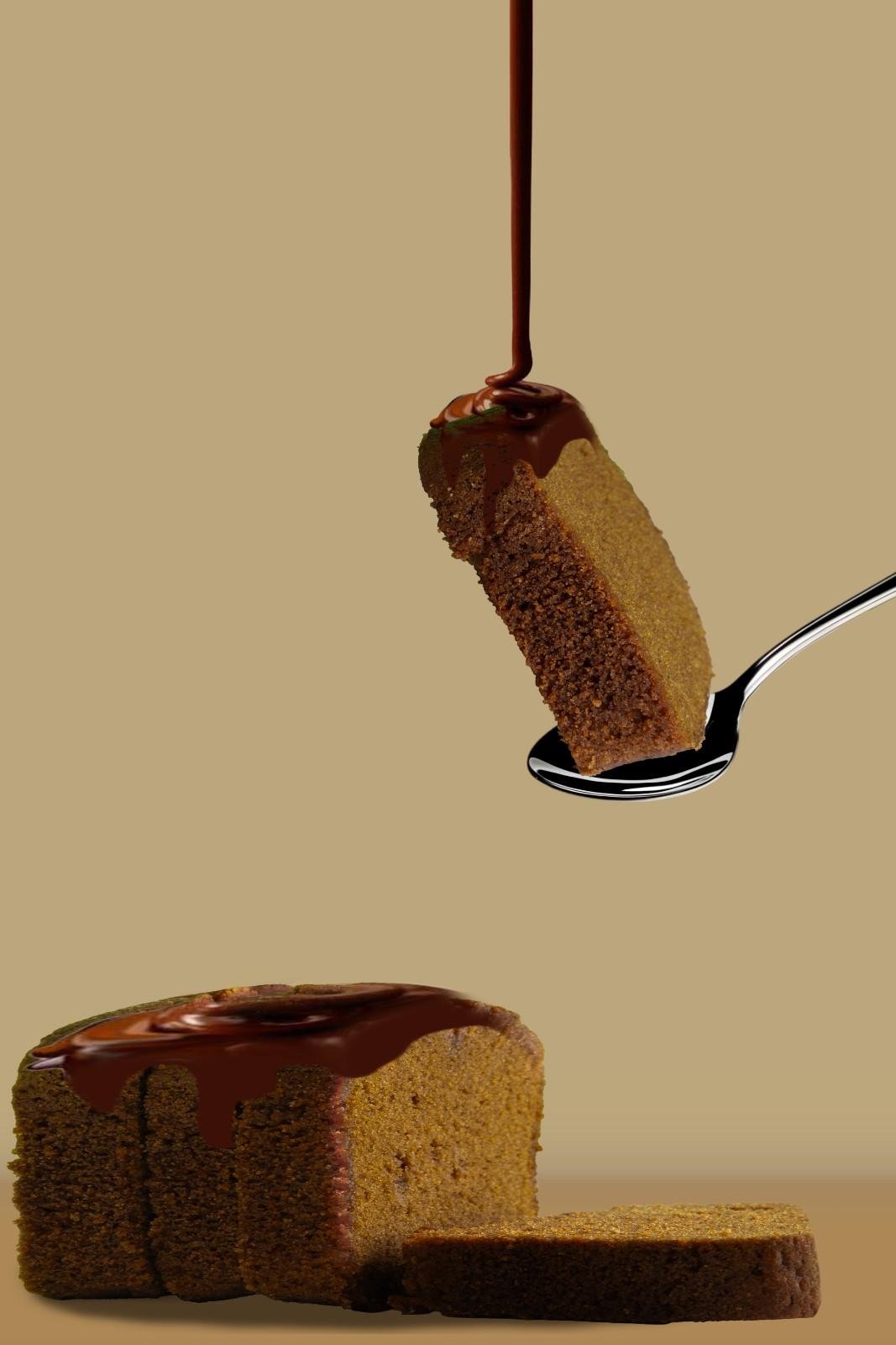 Choco drip cakes are kept on the table
