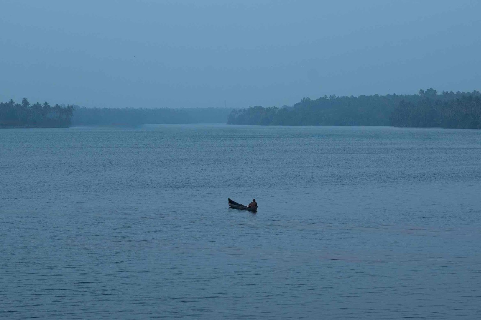blue backwaters with muted voyage