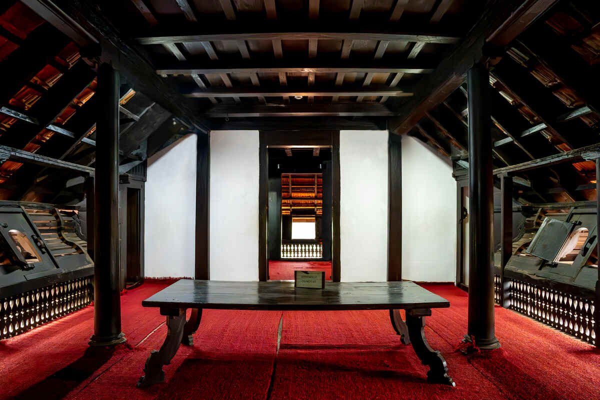 Palatial graceful interior of the krishnapuram palace.