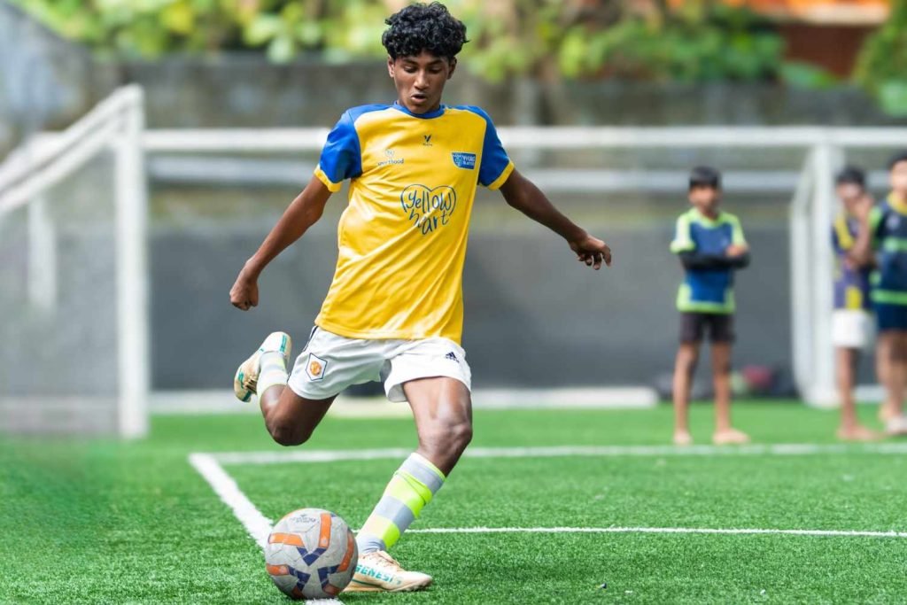 a player going to kick the ball