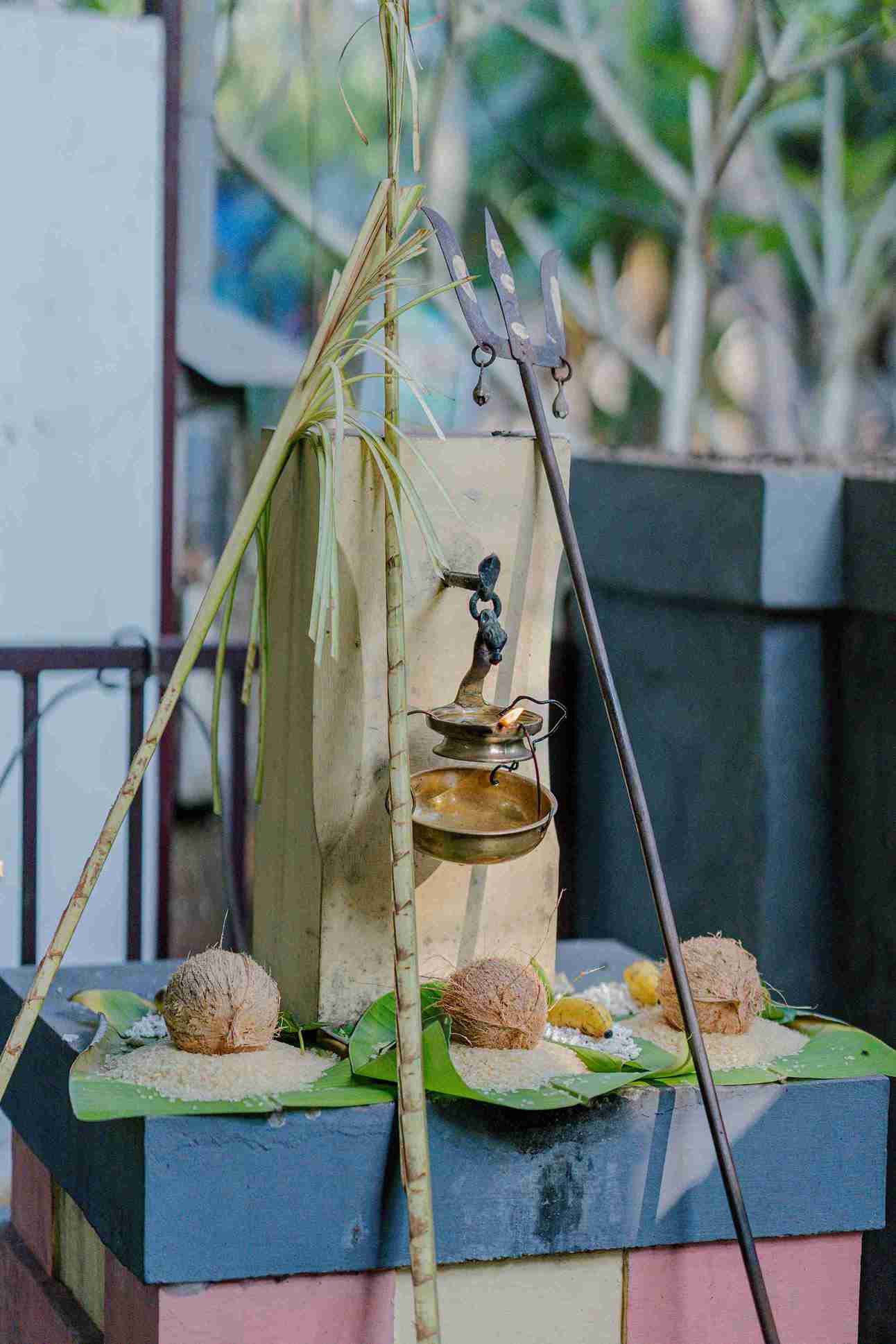  Sacred offering placed on top of a rock platform